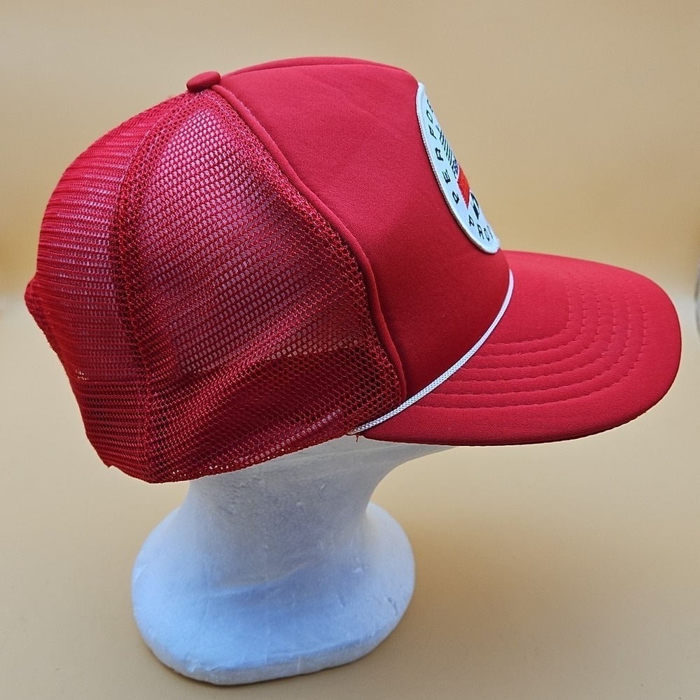 Vintage Trucker Hat Cap Performance Products Fel-Pro Red White Mesh Snapback - Picture 6 of 8
